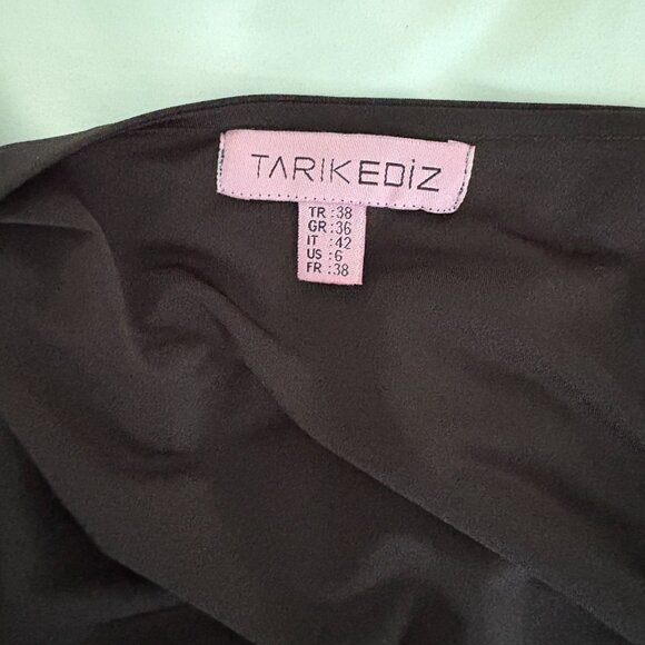 Tarik Ediz Women's Black Tie in Front Top Long Sleeve Shirt/Skirt Bundle Size 6 - Picture 5 of 15